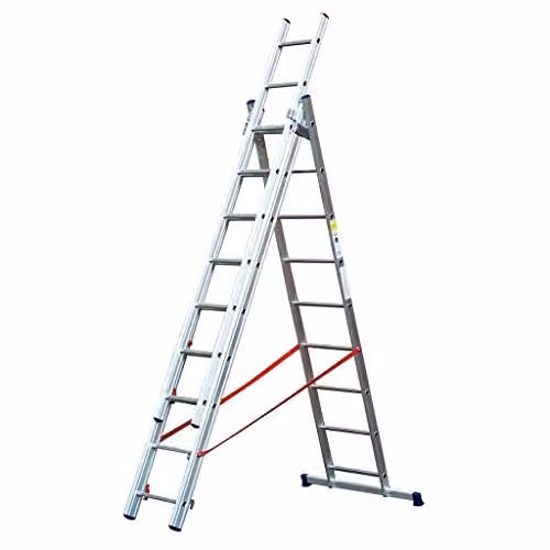 TB Davies STILO 3 Section Multi-Purpose Combination Aluminium Ladder in Silver