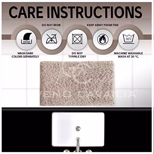 Gaveno Cavailia 2 Piece Zero Twist Non-Slip Bath Mat and Pedestal Set, Pink, W/D/H: 80 x 50 cm and 50 x 40 cm – 3