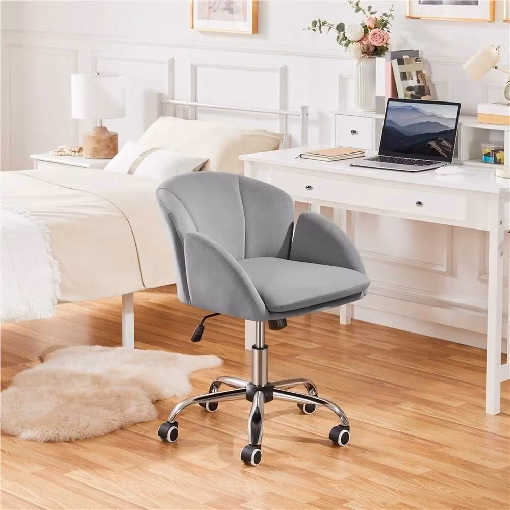 Kelvenix Modern Swivel Task Chair in Light Grey with Weight Adjustment and Castors – 3