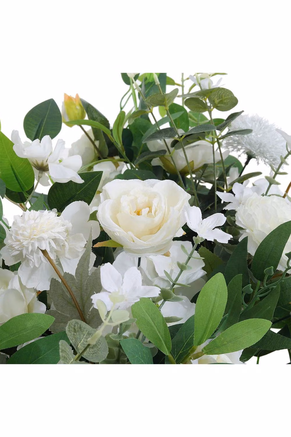 Garden Sanctuary White Artificial Silk Peony and Rose Wedding Aisle Floral Decor – 4