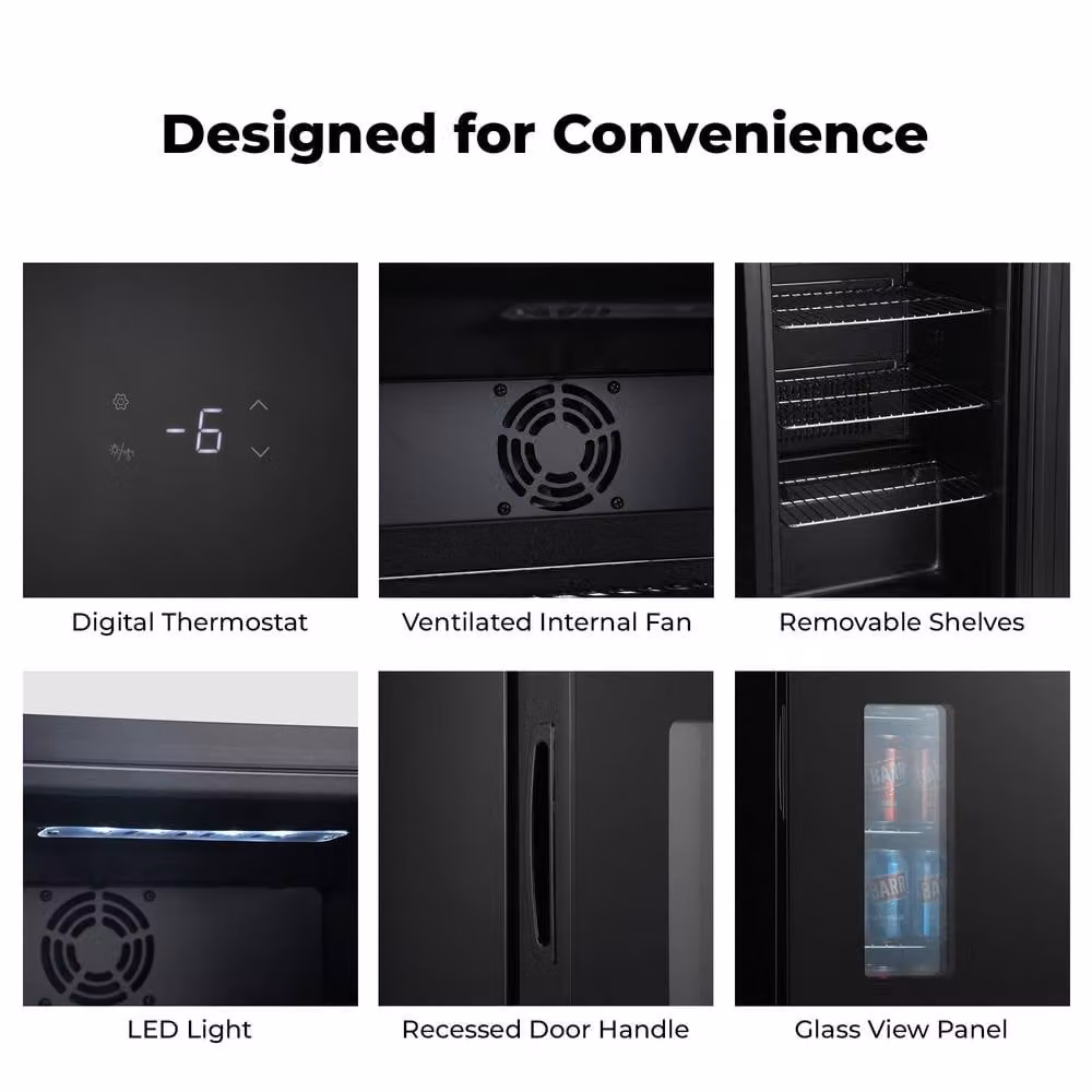 Subcold Apex70 SUB-ZERO Beer Fridge in Black with Compressor and Glass Door, Freestanding, W/D/H: 43 x 60 x 74 cm – 8