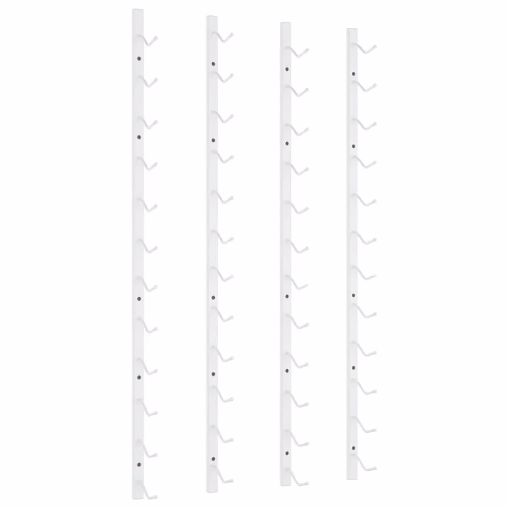 Berkfield Home Wall Mounted White Lacquered Metal Wine Rack for 12 Bottles, Set of 2 – 2