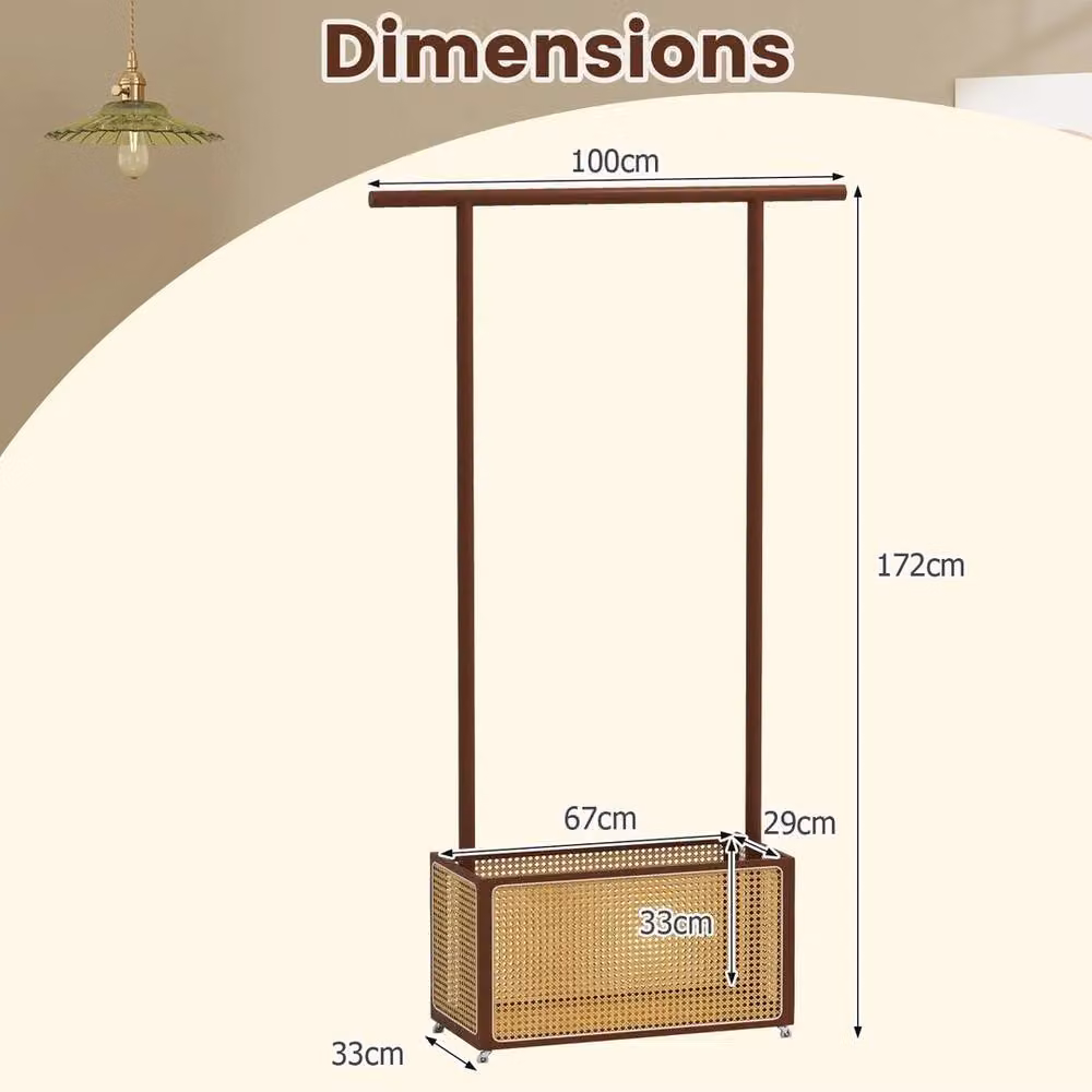 Kelvenix Bamboo Clothes Rack and Coat Hanger Stand in Brown – 2