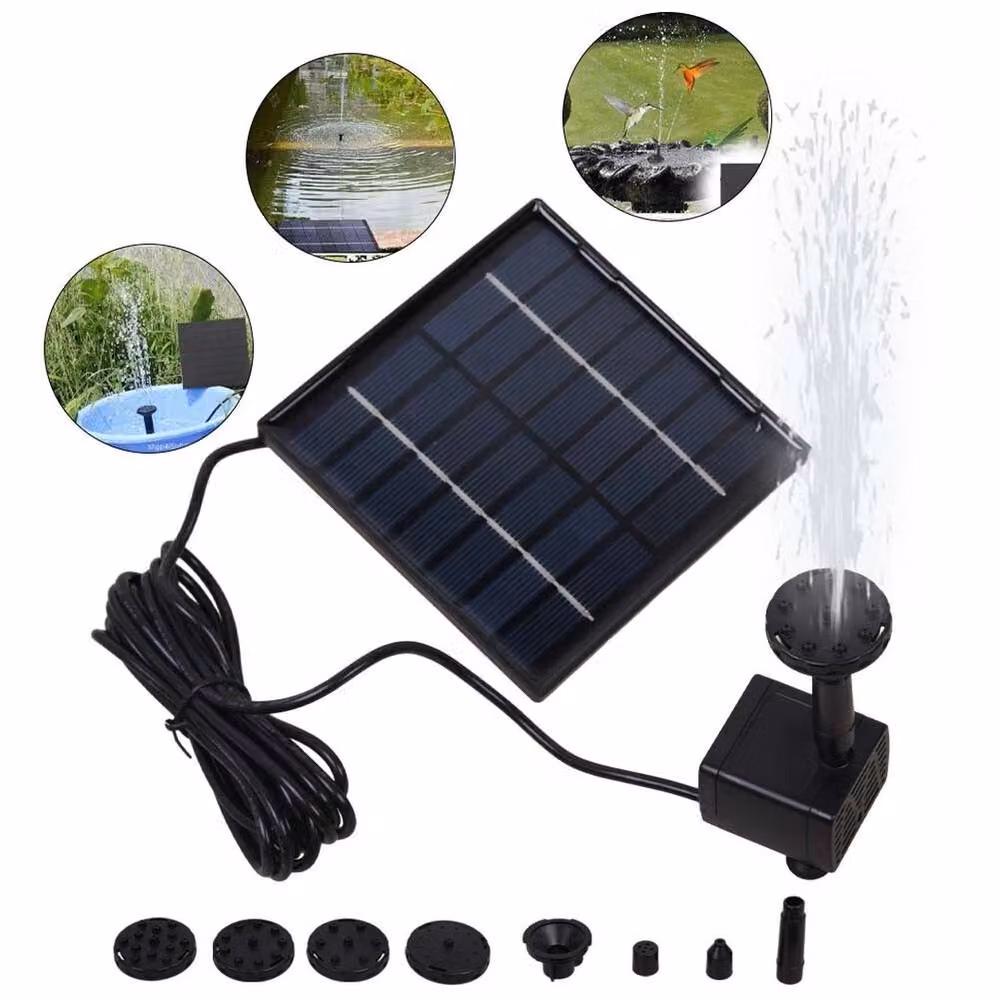 EONLION Solar Powered Water Pump Fountain in Black – 4
