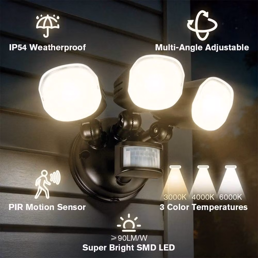 NESTLUNE 200W LED Flood Light with PIR Motion Sensor, 24000lm, Black – 5