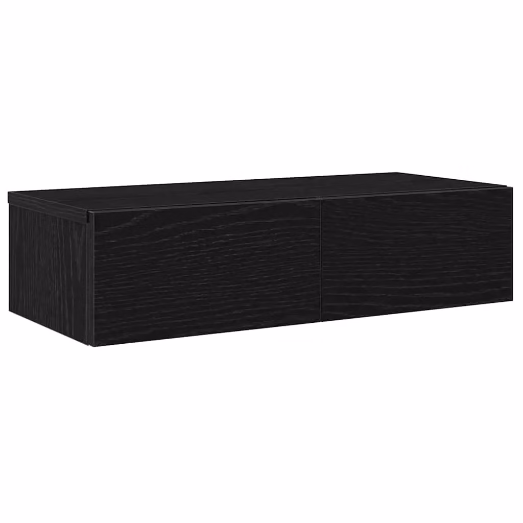 Berkfield Home Wall Mounted Shelf with Drawers in Black, W: 60 cm, D: 26.5 cm, H: 15 cm – 2