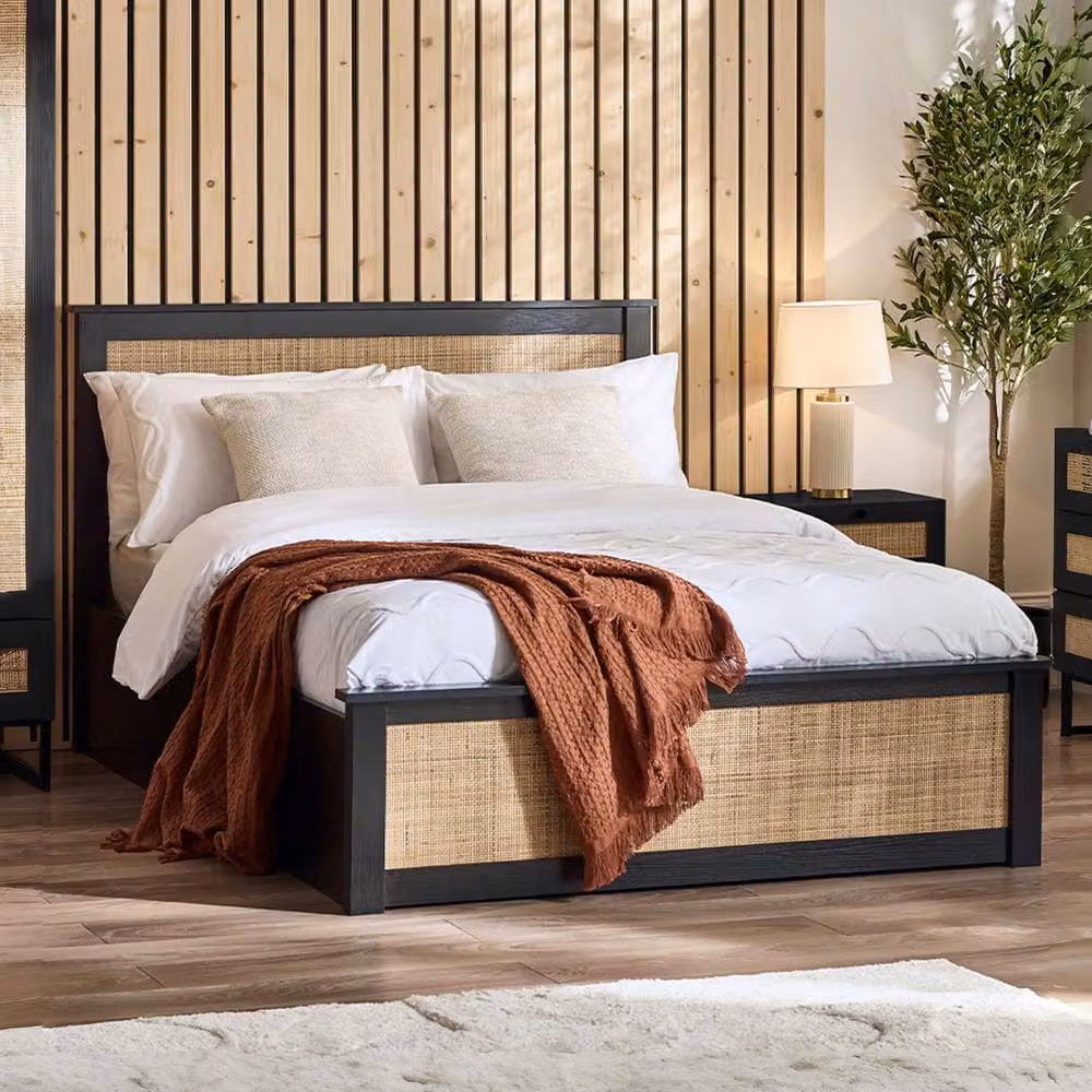 Cheshire Zinc Modern Upholstered Ottoman Bed in Black, Double (W/D/H: 140 x 200 cm) – 3