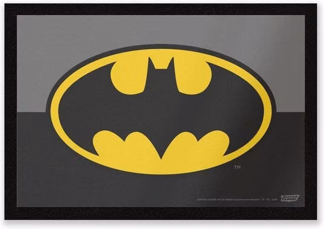 Batman DC Comics Logo Coir Doormat, Multicolour and Yellow, W: 60 cm, D: 40 cm