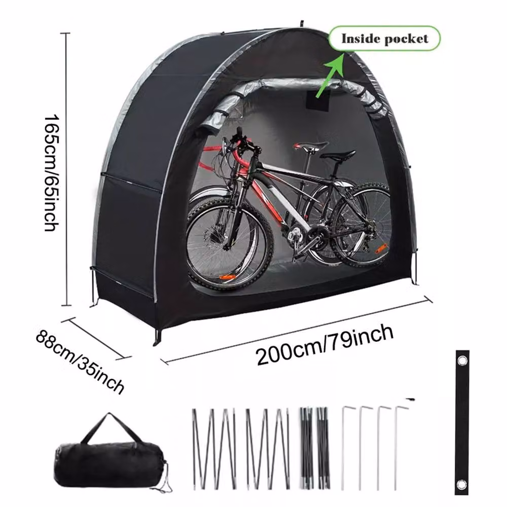 Ventryn Bicycle Storage Tent for Garden and Outdoor Use, Black, W/D/H: 200 x 80 x 80 cm – 2