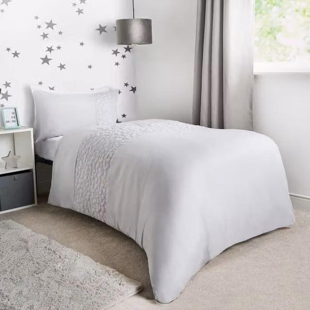 OHS Stars Childrens Duvet Cover Set in Grey