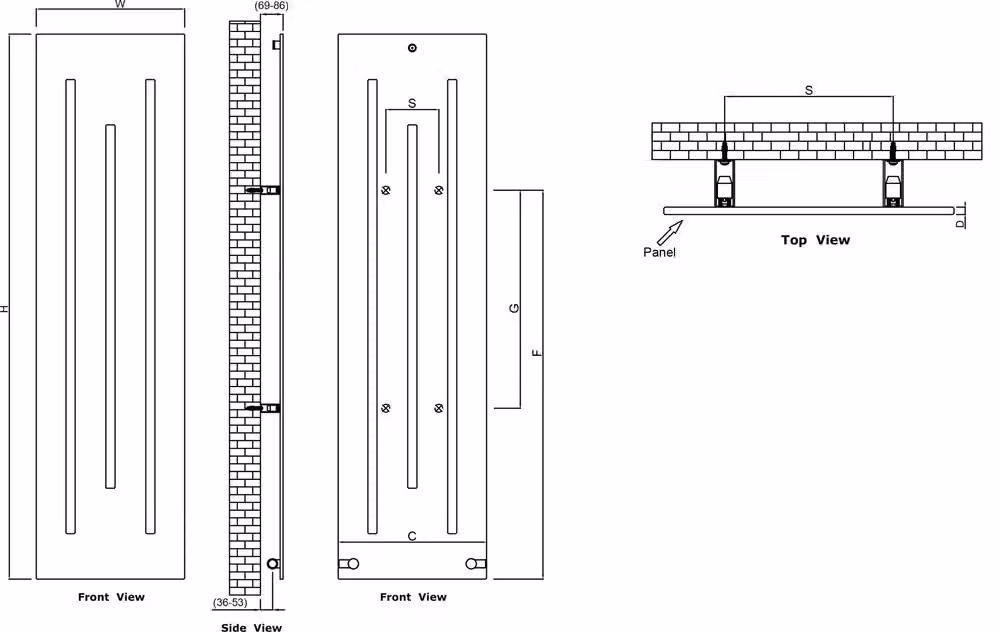 Bathroom Kingdom Anthracite Flat Panel Designer Radiator in Grey, H: 180 cm, W: 49 cm – 2