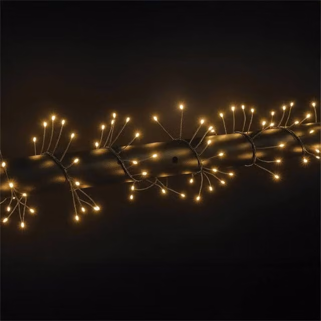 Xmas Haus Warm White LED Mini Cluster Christmas Lights with 6m Green Wire