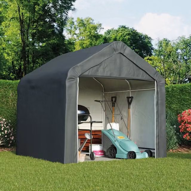 Garden Gear Heavy Duty Portable Gable Shed in Grey