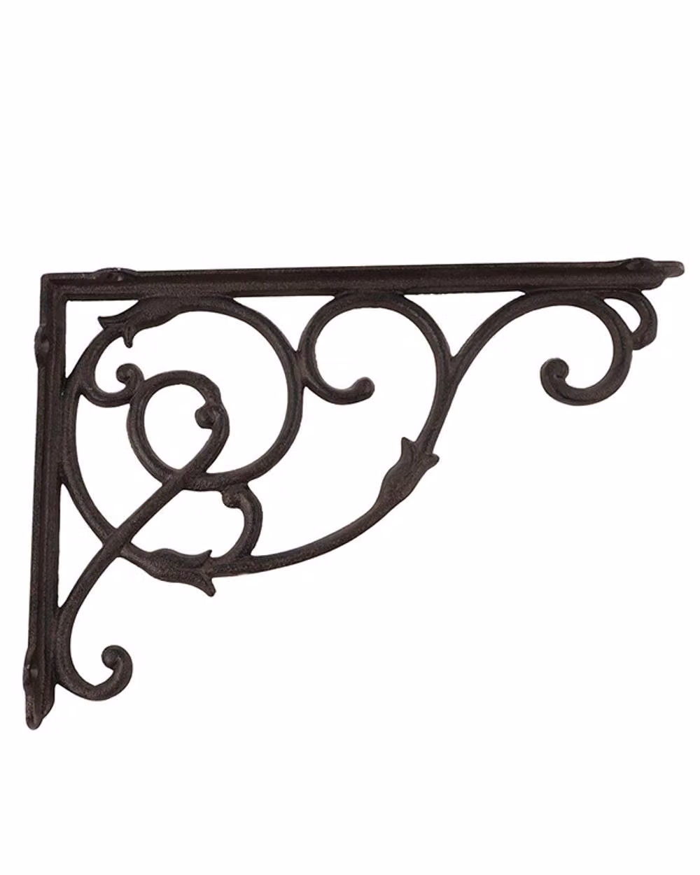 Dibor Vintage Ornate Cast Iron Outdoor Garden Basket Wall Bracket in Brown – 2