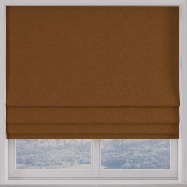 Terrys Kansai Plain Made to Measure Blackout Roman Blind in Sienna Orange and Brown