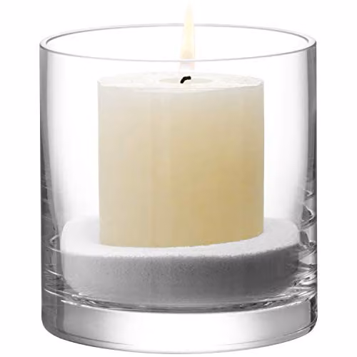 LSA International Clear Glass Column Vase and Candleholder H: 12 cm, Ø: 12 cm – 2
