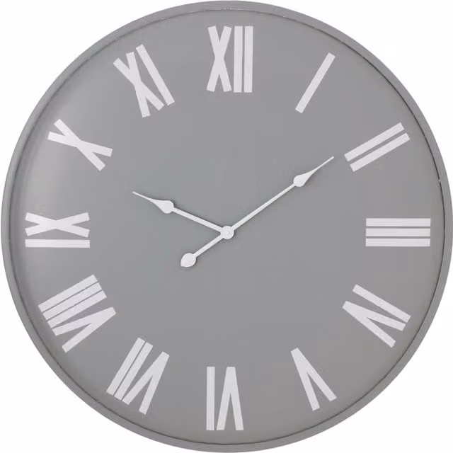 Love Lace Rothay Large Round Analog Wall Clock in Grey and White, Diameter: 80 cm – 1