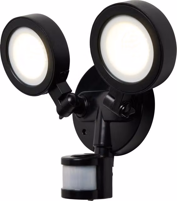 Arneb Black Adjustable LED Outdoor Flood Light with PIR Motion Sensor