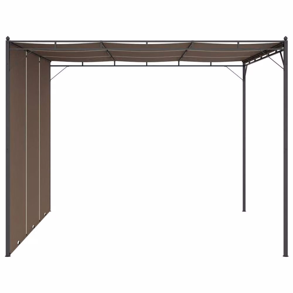 Berkfield Home Durable Garden Gazebo with Side Curtain, Taupe, W: 300 cm, D: 300 cm, H: 225 cm – 3