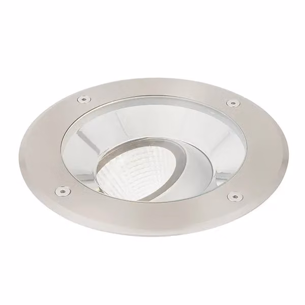Netlighting Hoxton Outdoor LED Recessed Ground Light, 16.5W, 4000K Cool White, Brushed Stainless Steel, Grey, IP67 – 2
