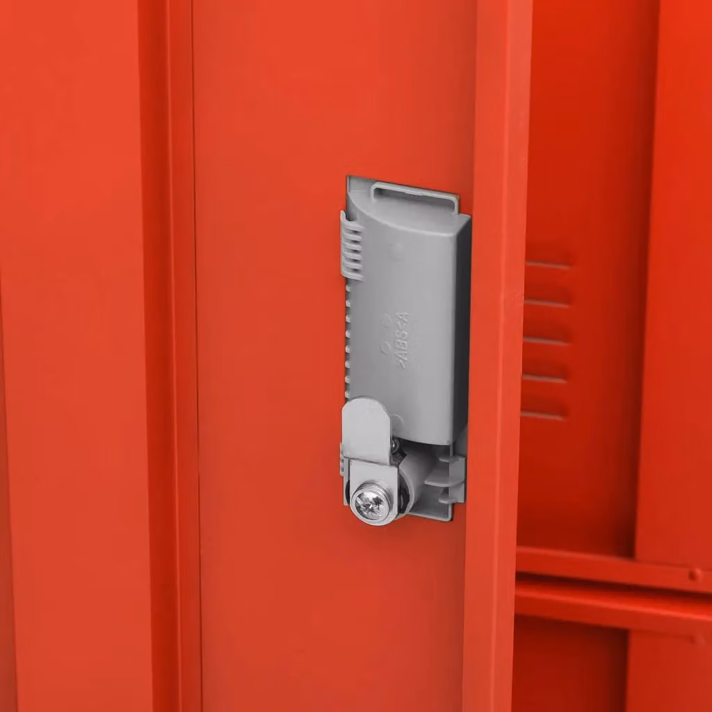 Berkfield Home Modern Metal Locker Cabinet in Grey and Red, W/D/H: 90 x 45 x 92.5 cm – 2