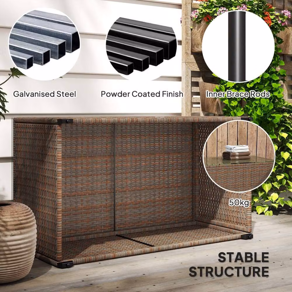 Wyld Haus Pata Brown Rattan Outdoor Coffee Table with Glass Top – 4