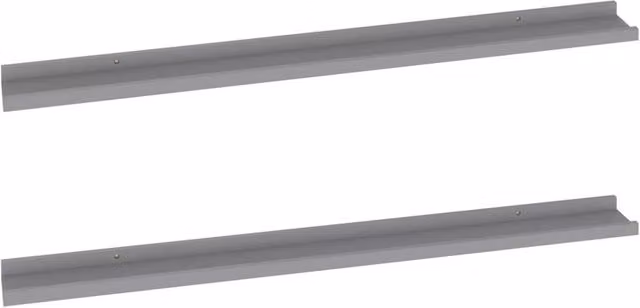 Berkfield Home Wall Mounted Straight Shelves, 2 Pack, Grey, W: 100 cm, D: 9 cm, H: 3 cm – 1