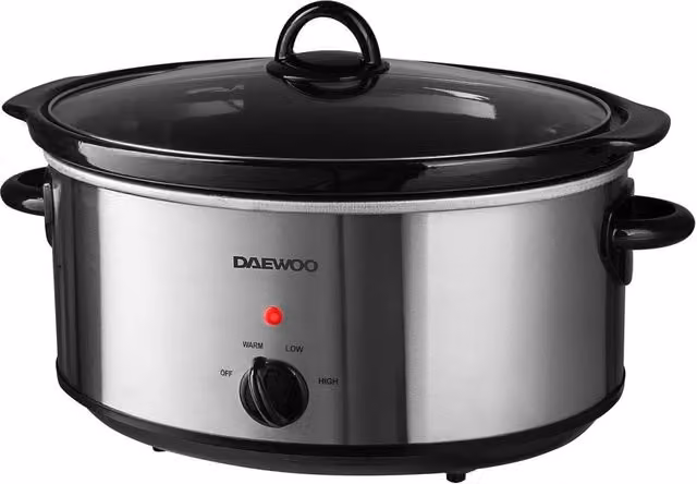 Daewoo 6.5L Stainless Steel Slow Cooker in Silver – 1