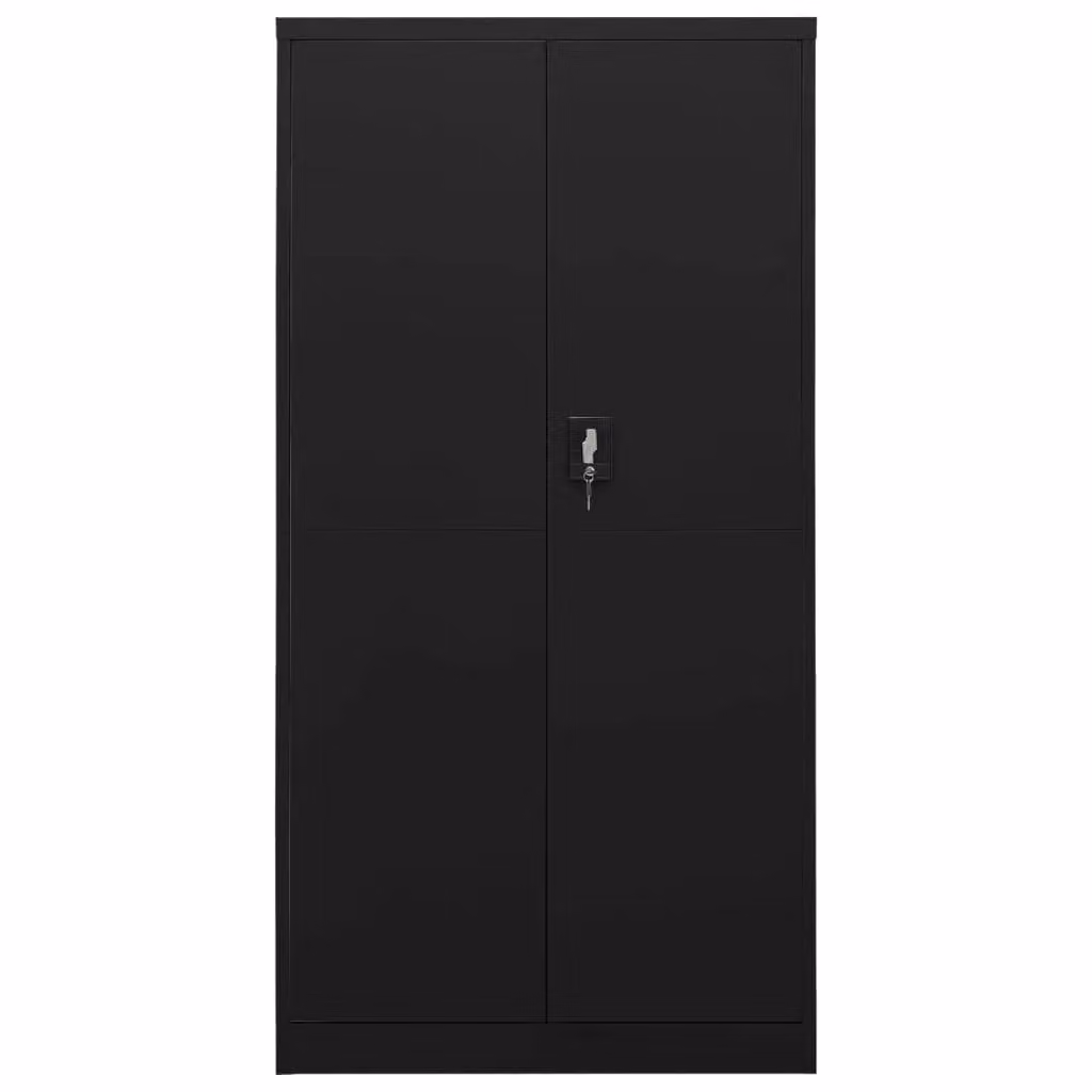 Berkfield Home Black Steel Locker Cabinet with Internal Shelves and Hinged Doors, W/D/H: 90 x 40 x 180 cm – 2