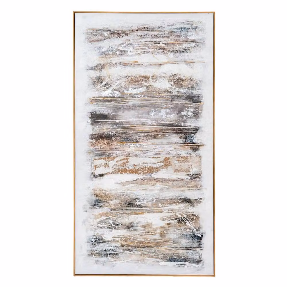 Wyld Haus Beynac Hand Painted Earthy Abstract Canvas in Frame, Brown, W: 150 cm, H: 80 cm – 2