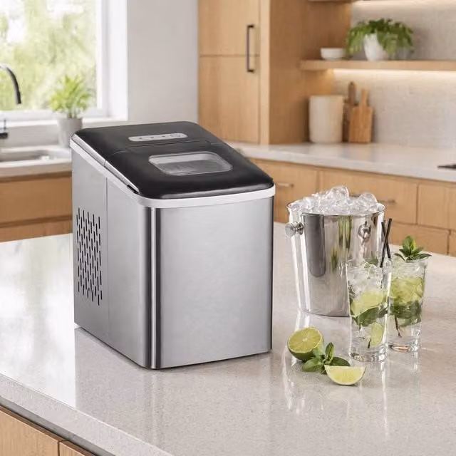 STILVORA Countertop Ice Maker with Self-Cleaning Function, Silver