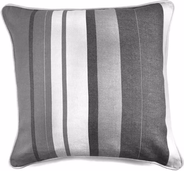 Fusion Whitworth Stripe Modern Striped Square Filled Cushion in Grey and Multicolour, 100% Cotton, W/D/H: 43 x 43 x 43 cm