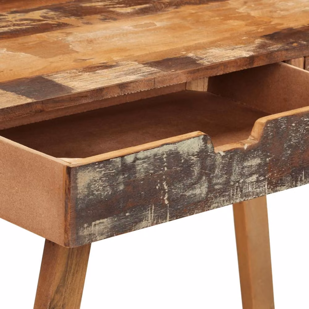 Berkfield Home Retro Writing Desk in Brown Solid Reclaimed Wood – 4