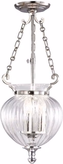 Netlighting Finsbury Park 3 Light Small Ceiling Lantern Pendant in Grey and Silver with E14 Base