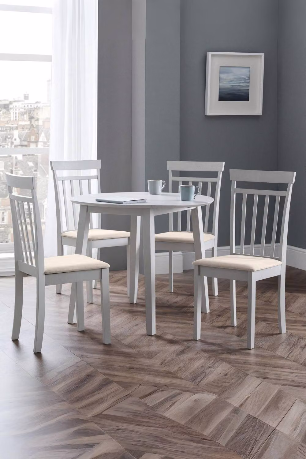Julian Bowen Coast Dining Chairs, Set of 2, Grey Fabric and Wood – 1