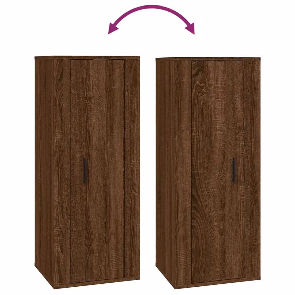 Berkfield Home Wall Mounted TV Cabinet in Brown Oak, W/D/H: 100 x 34 x 40 cm – 4