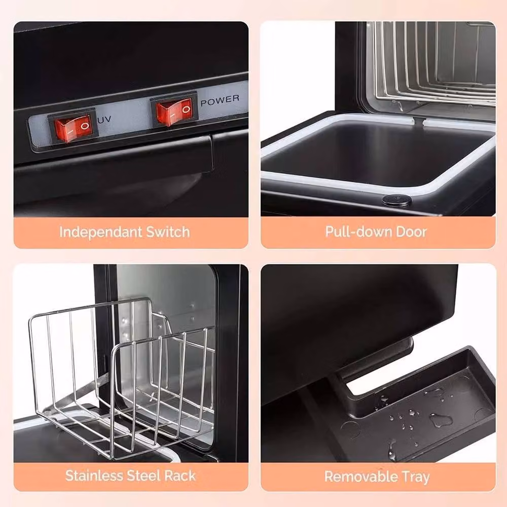 SPETLEK 5L Towel Warmer Cabinet and UV Steriliser Box in Black with Stainless Steel Finish – 4