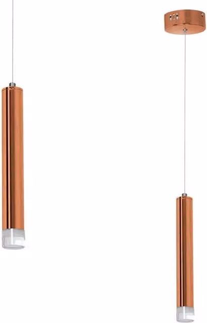 Milagro LED Pendant Lamp in Copper and Brass with Adjustable Height