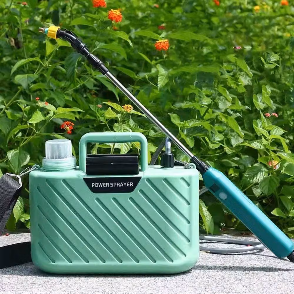 NESTLUNE 5L USB Electric Garden Pressure Sprayer in Green with Rechargeable Battery – 4