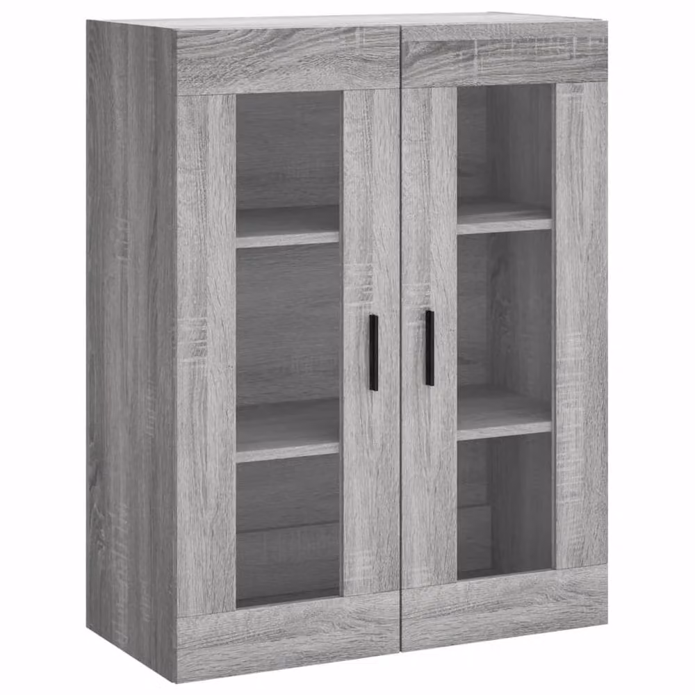 Berkfield Home Wall Mounted Cabinet in Grey with Glass Doors, W/D/H: 69.5 x 34 x 90 cm – 3