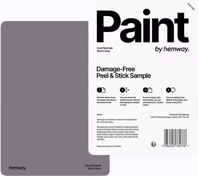 Hemway Chalk Paint A5 Sample Swatch in Storm Grey