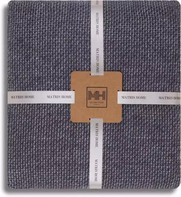 Matris Home Grey Jacquard Scotch Throw Blanket
