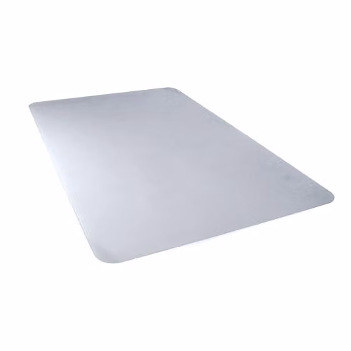 Floortex Valuemat Basic Transparent Vinyl Rectangular Multi-Purpose Floor Protection Mat for Low Pile Carpets, W: 120 cm, D: 90 cm – 2