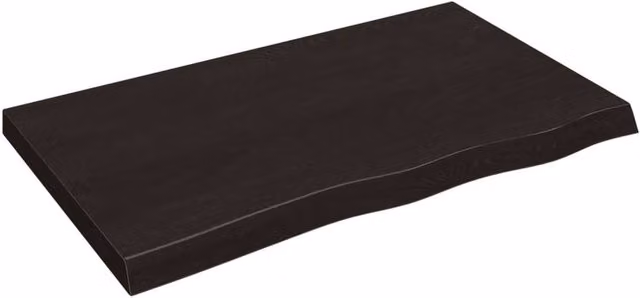 Berkfield Home Table Top Solid Oak Wood in Dark Brown and Dark Grey, W: 100 cm, D: 60 cm