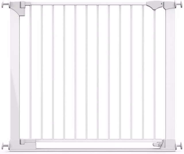 Safetots White Extendable No-Drill Metal Baby Gate for Doors and Stairs