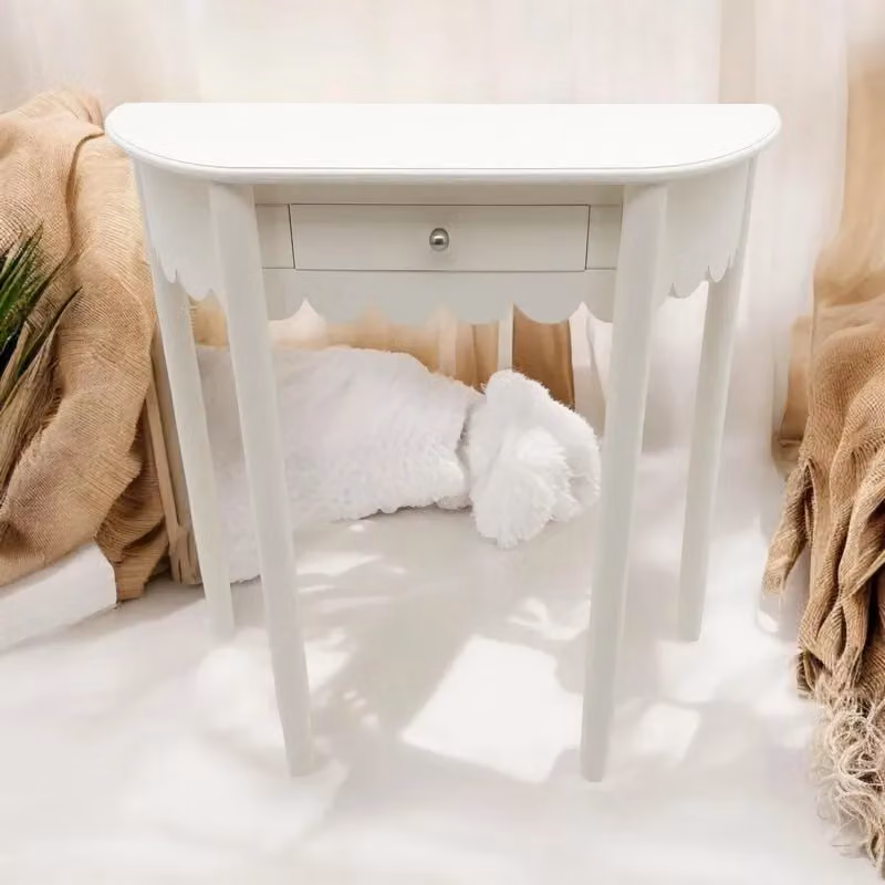 Minster Console Table in White, W: 80 cm, D: 36 cm, H: 80 cm – 2