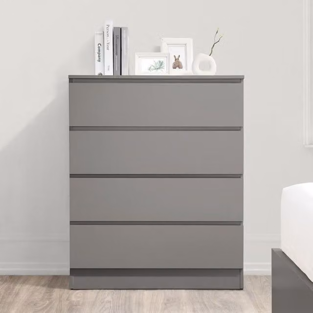Birlea Oslo 4 Drawer Chest in White and Grey – 1