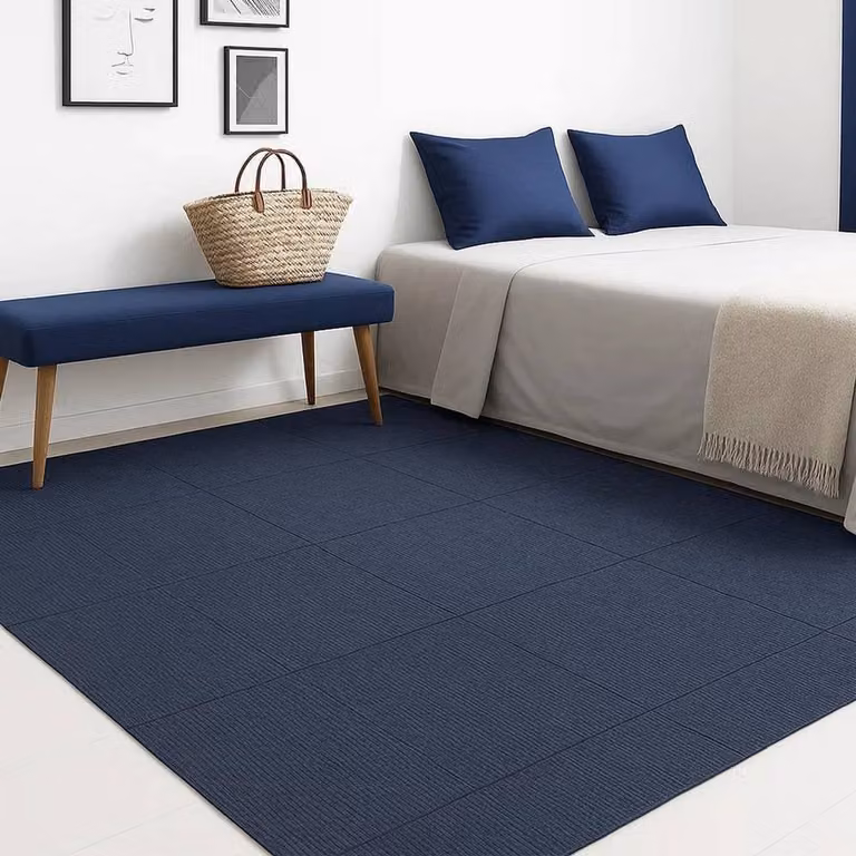 FLAVORA 40-Piece Grey Polypropylene Carpet Tile Patchwork Set
