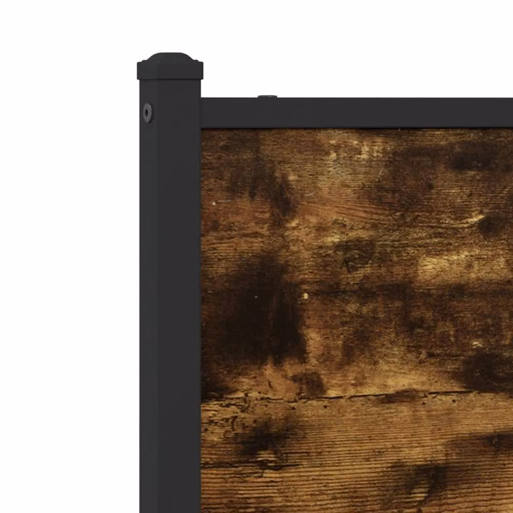 Berkfield Home Metal and Oak Bed Frame in Brown, W/D/H: 100 x 200 cm – 7