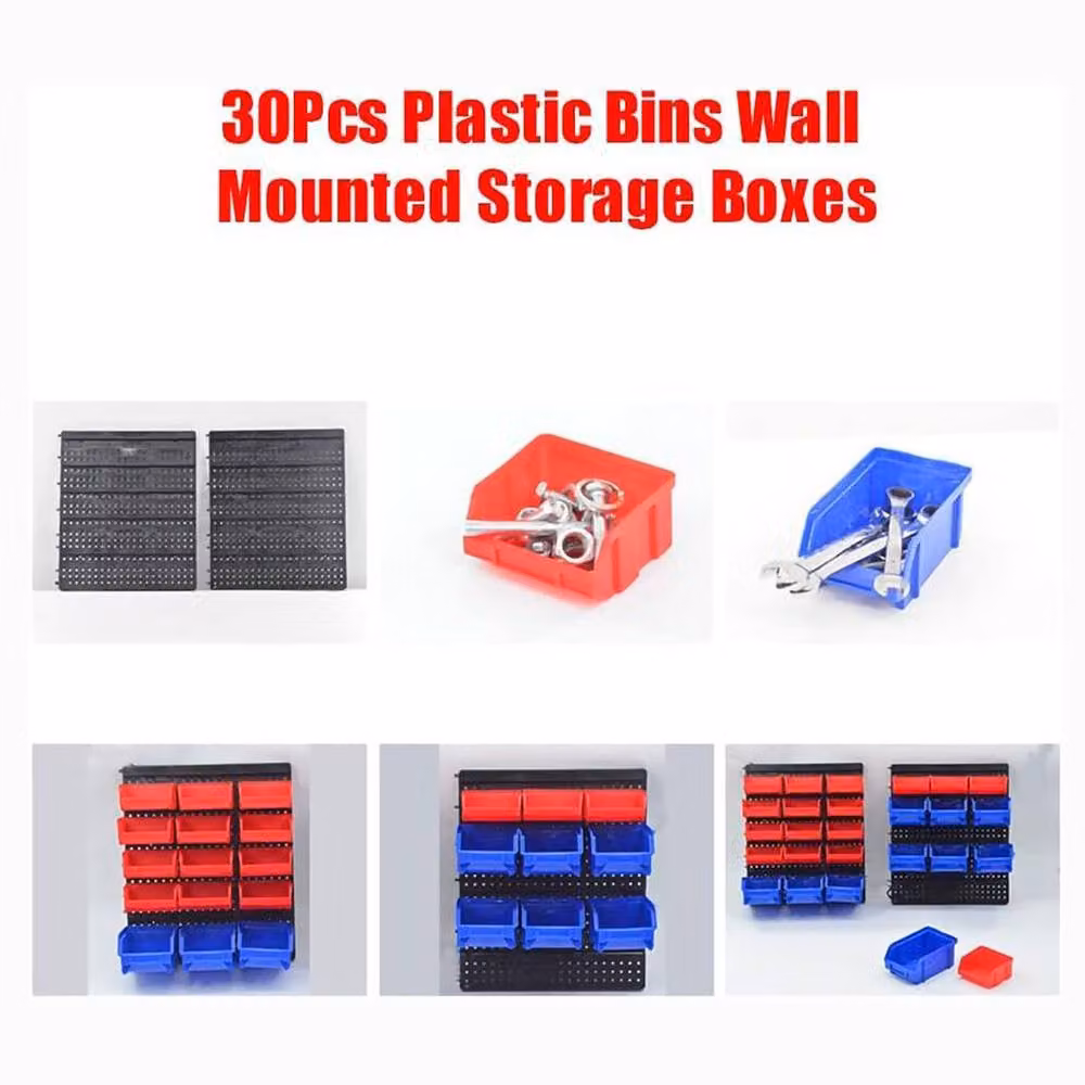 Dprodo 30-Bin Wall Mounted Parts Rack Storage, Multicolour, Width: 60 cm – 3